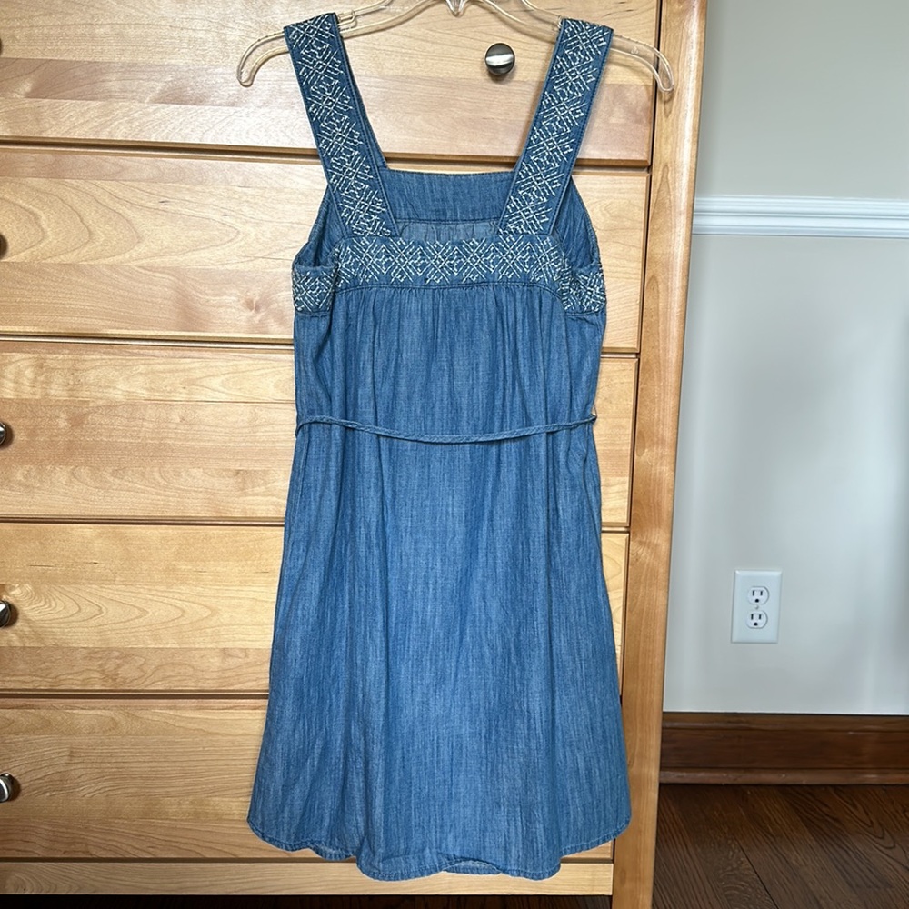 Universal Thread Chambray Embroidered Square Neck Dress